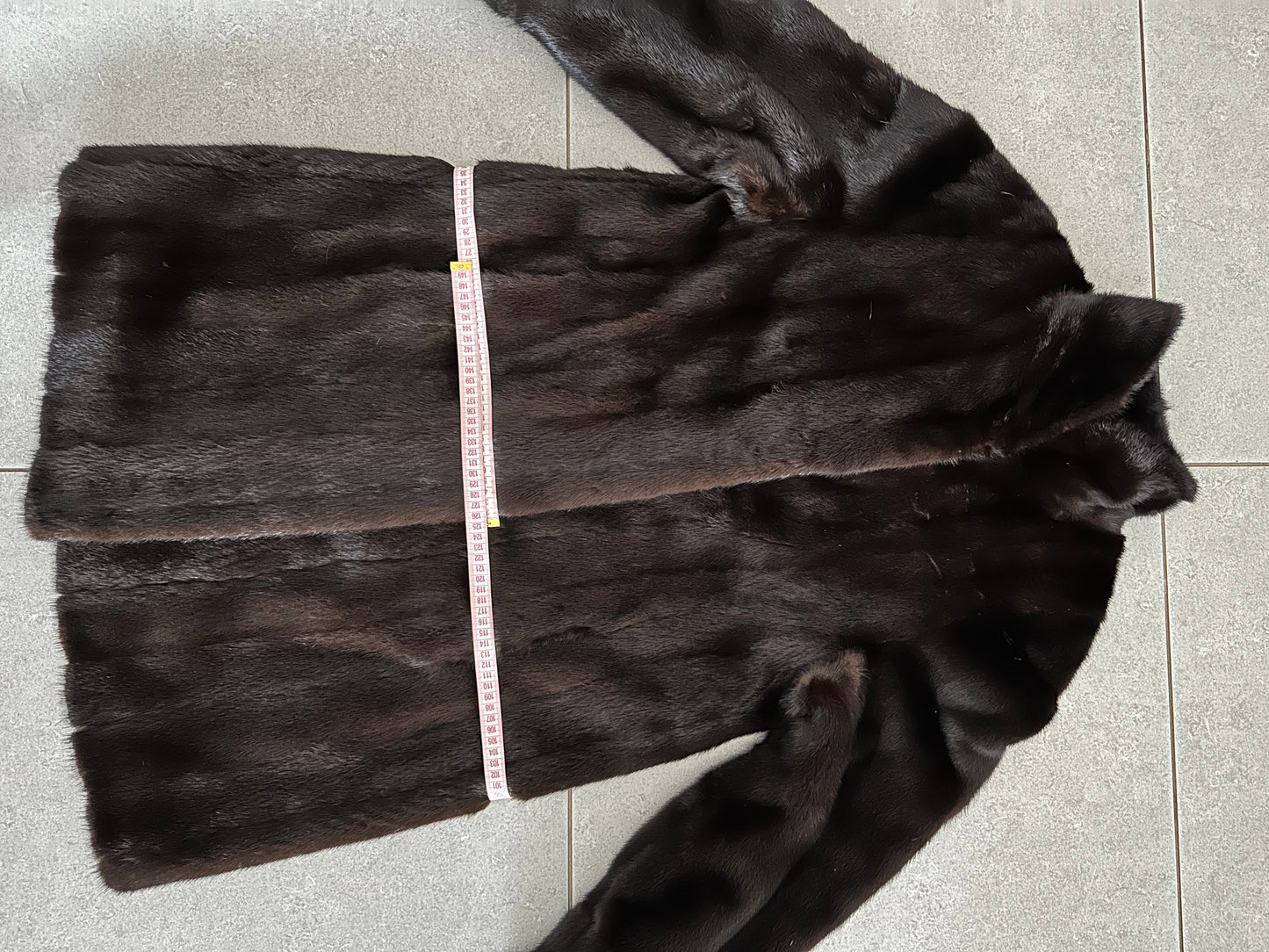 genuine real mink fur coat jacket 1201015 size XL new dark brown color