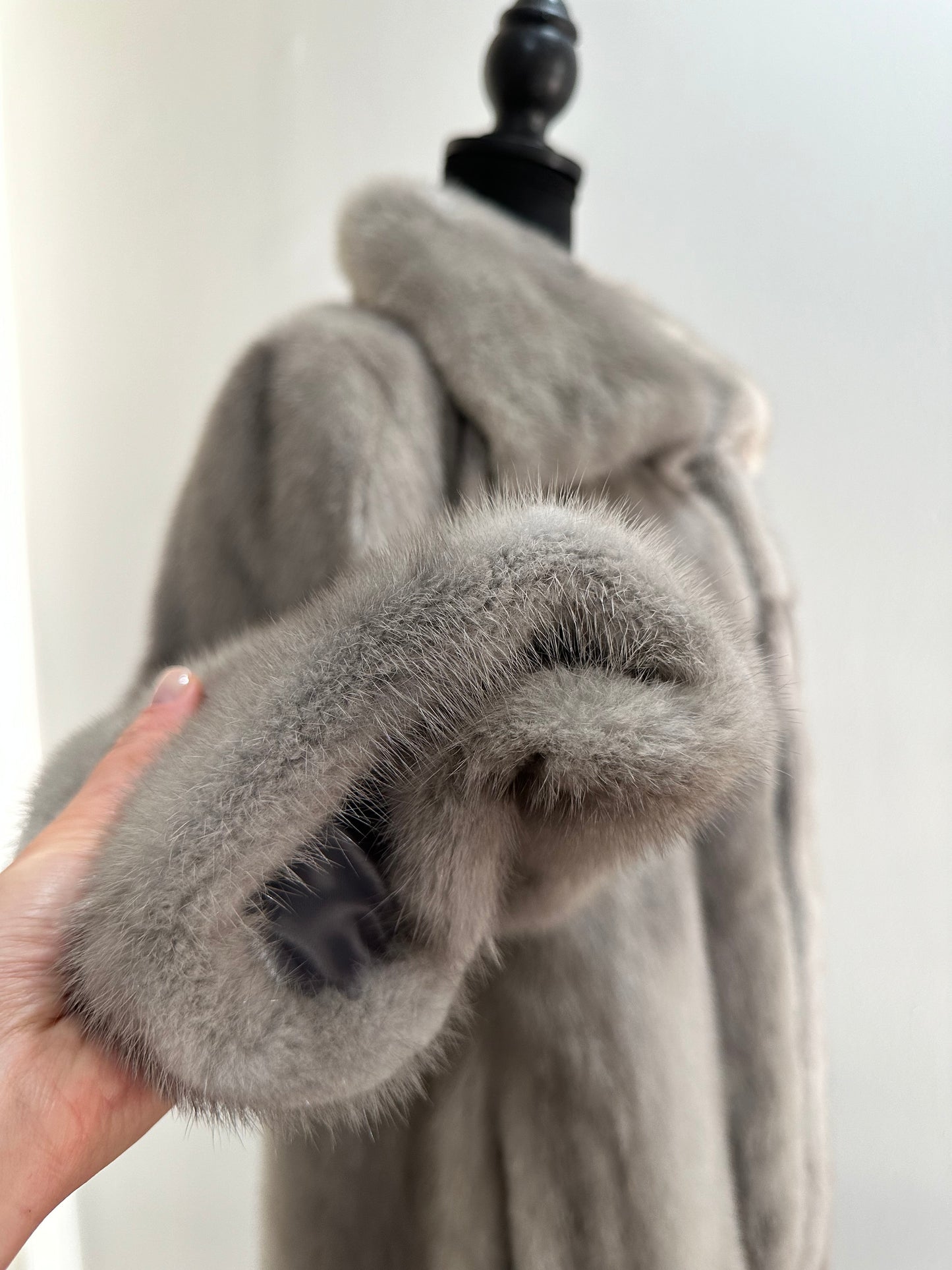 New Real Mink FUR Natural coat JACKET size M FULL SKIN 1201050 GREY bomber