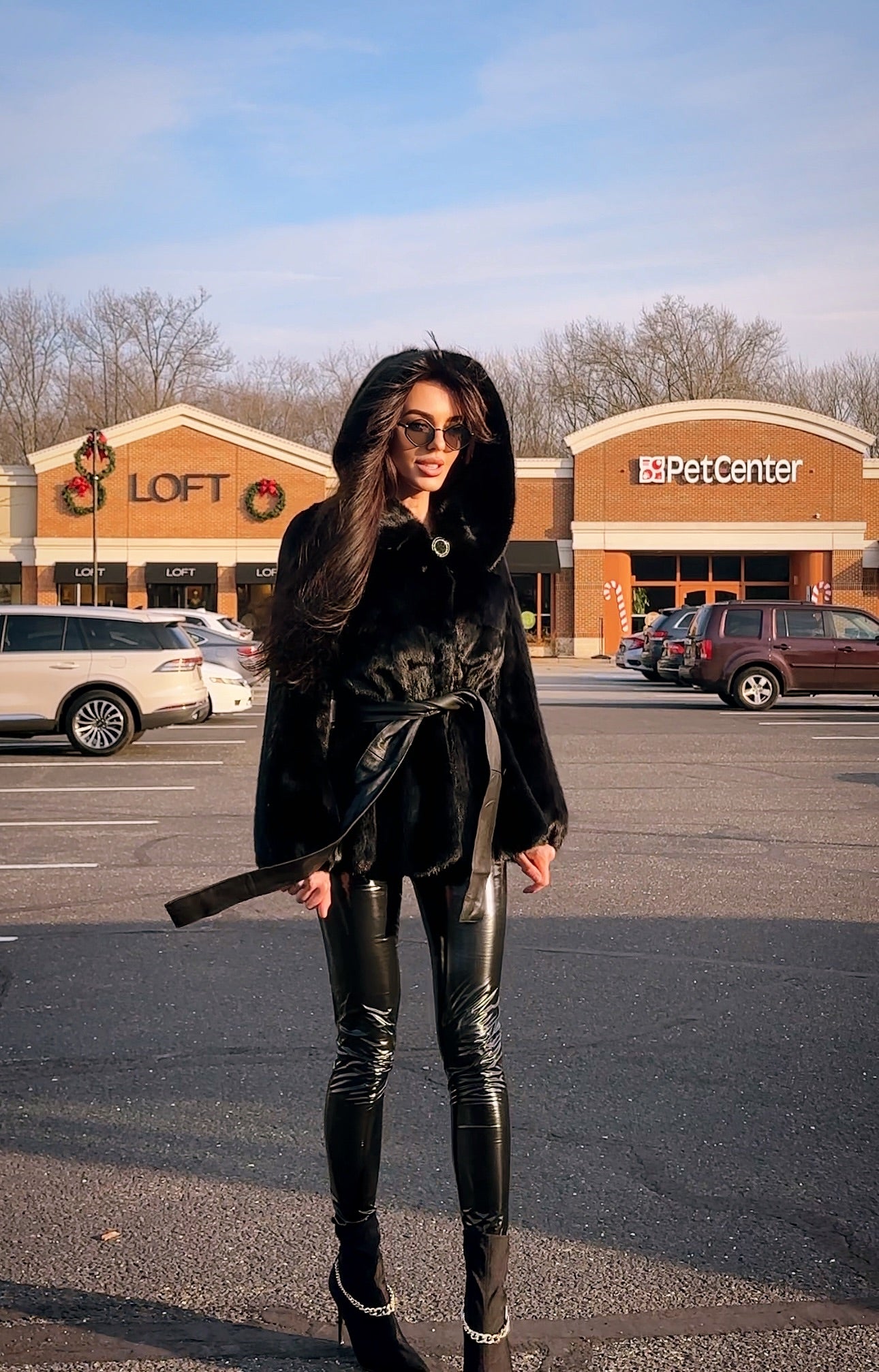 Women Real MINK FUR COAT JACKET 1201060 size M BLACK Hooded HOOD NEW