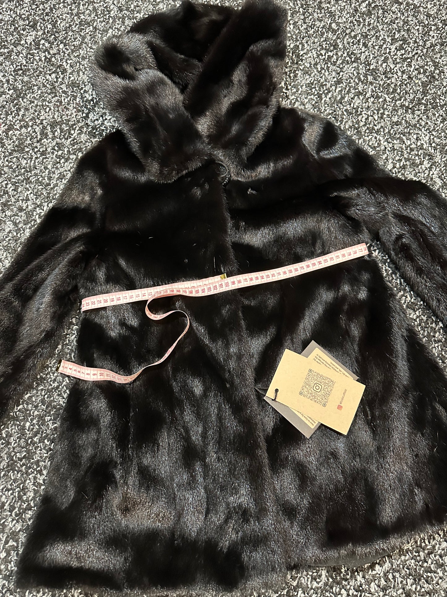 Women Real MINK FUR COAT JACKET 1201060 size M BLACK Hooded HOOD NEW