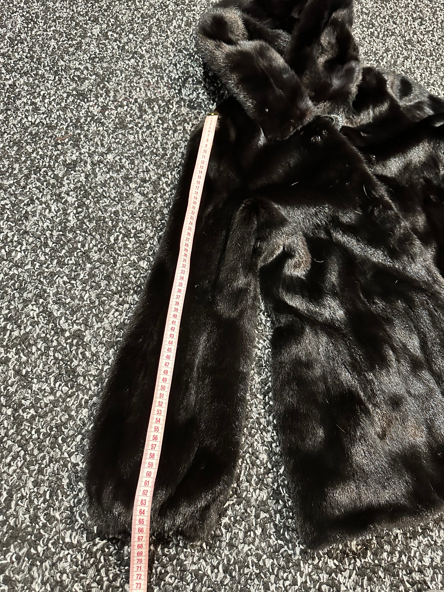 Women Real MINK FUR COAT JACKET 1201060 size M BLACK Hooded HOOD NEW