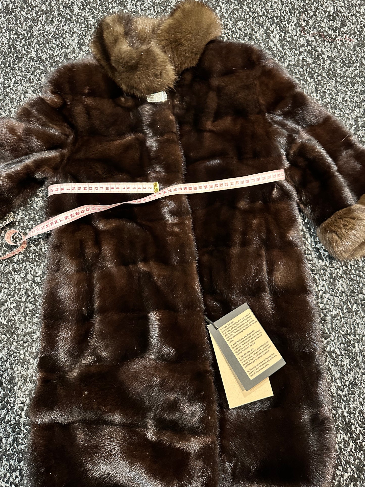 NEW REAL MINK SABLE FUR coat JACKET XS SIZE BROWN FULL SKIN 1201062 HORIZONTAL