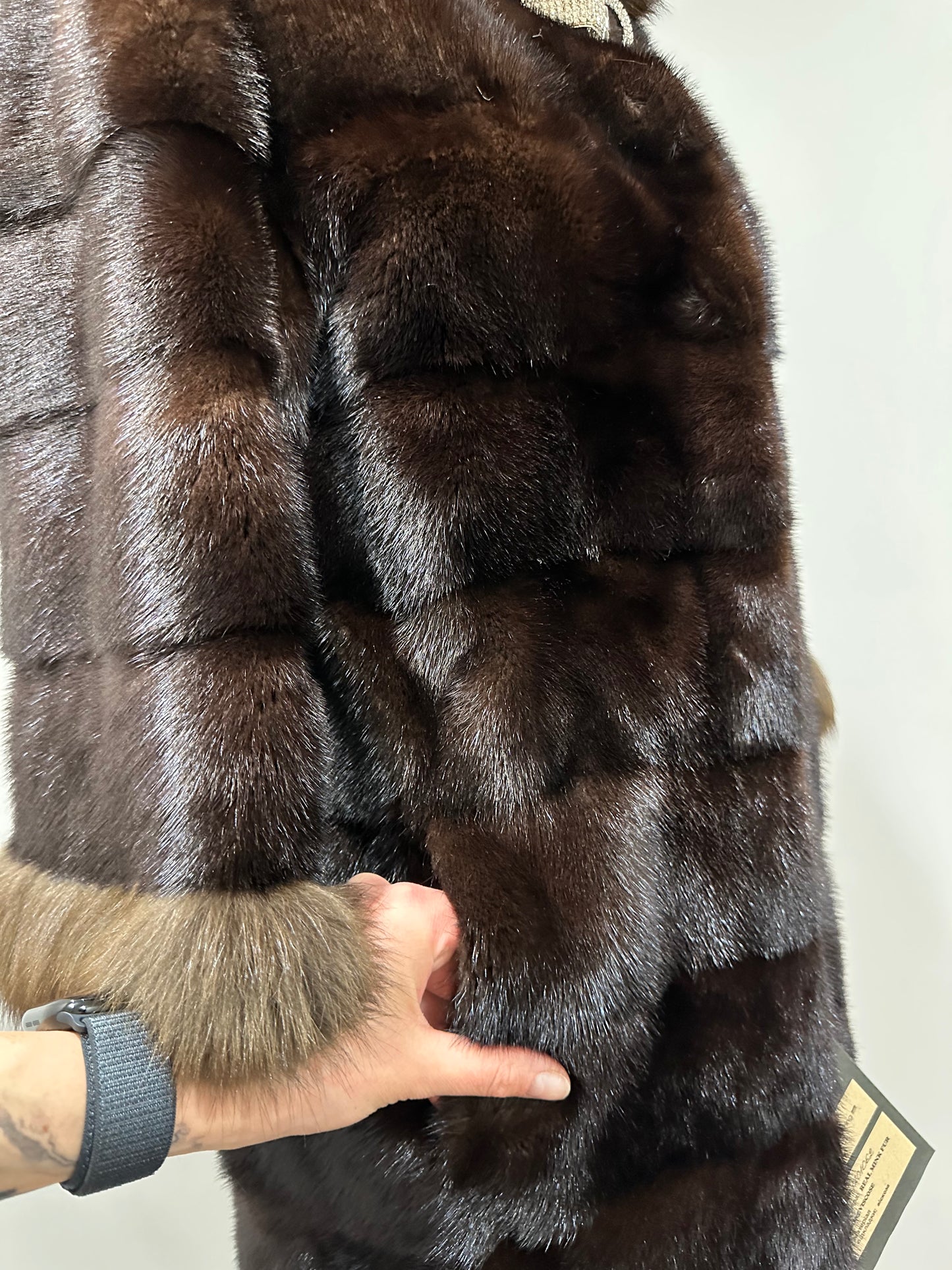 NEW REAL MINK SABLE FUR coat JACKET XS SIZE BROWN FULL SKIN 1201062 HORIZONTAL
