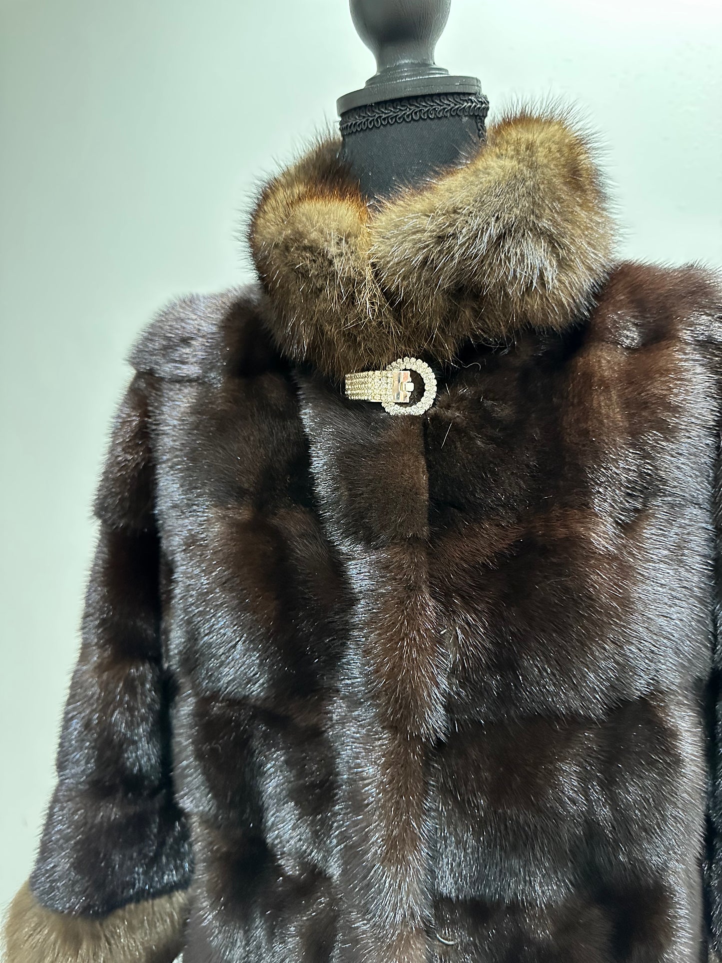 NEW REAL MINK SABLE FUR coat JACKET XS SIZE BROWN FULL SKIN 1201062 HORIZONTAL