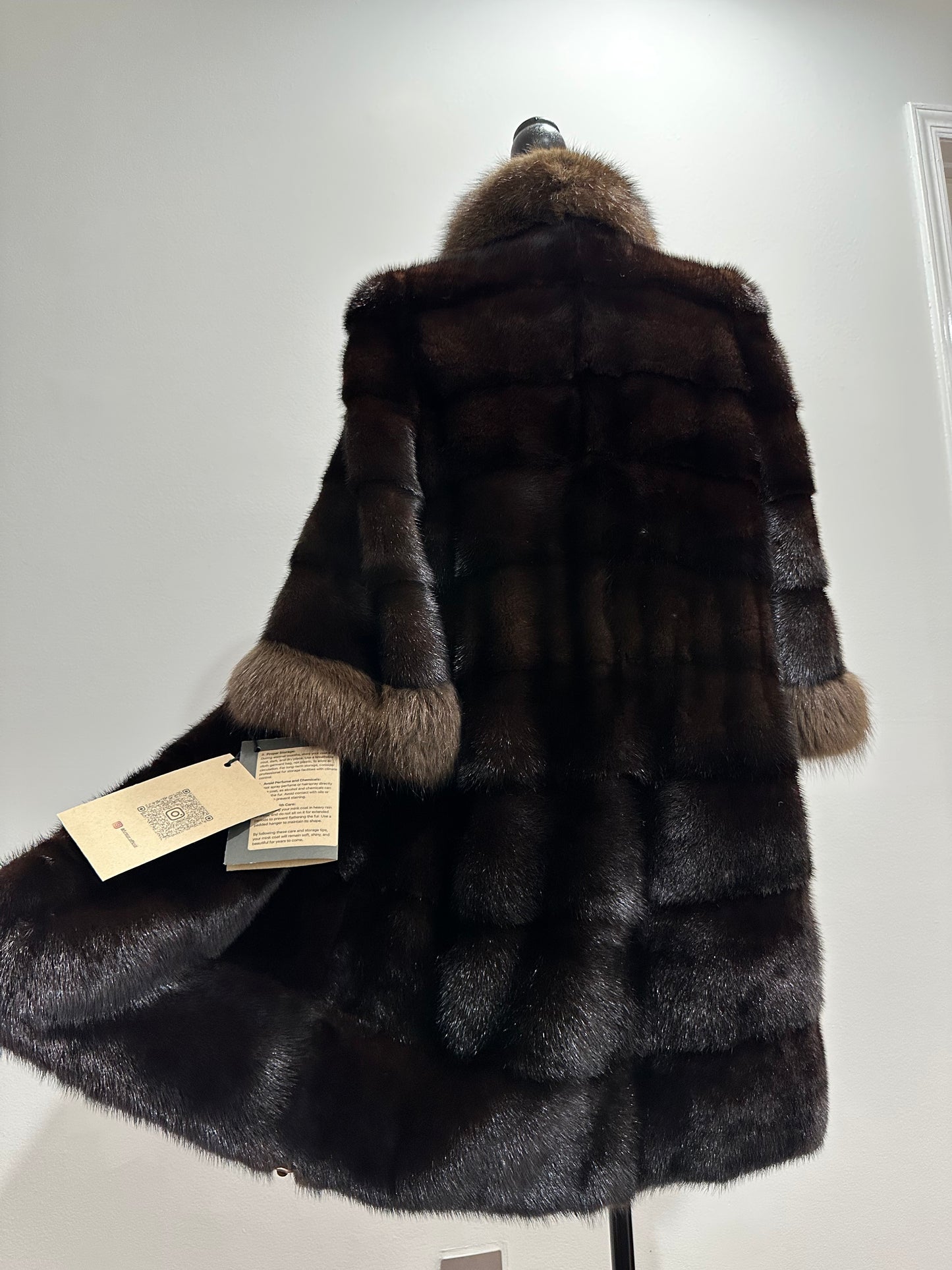 NEW REAL MINK SABLE FUR coat JACKET XS SIZE BROWN FULL SKIN 1201062 HORIZONTAL