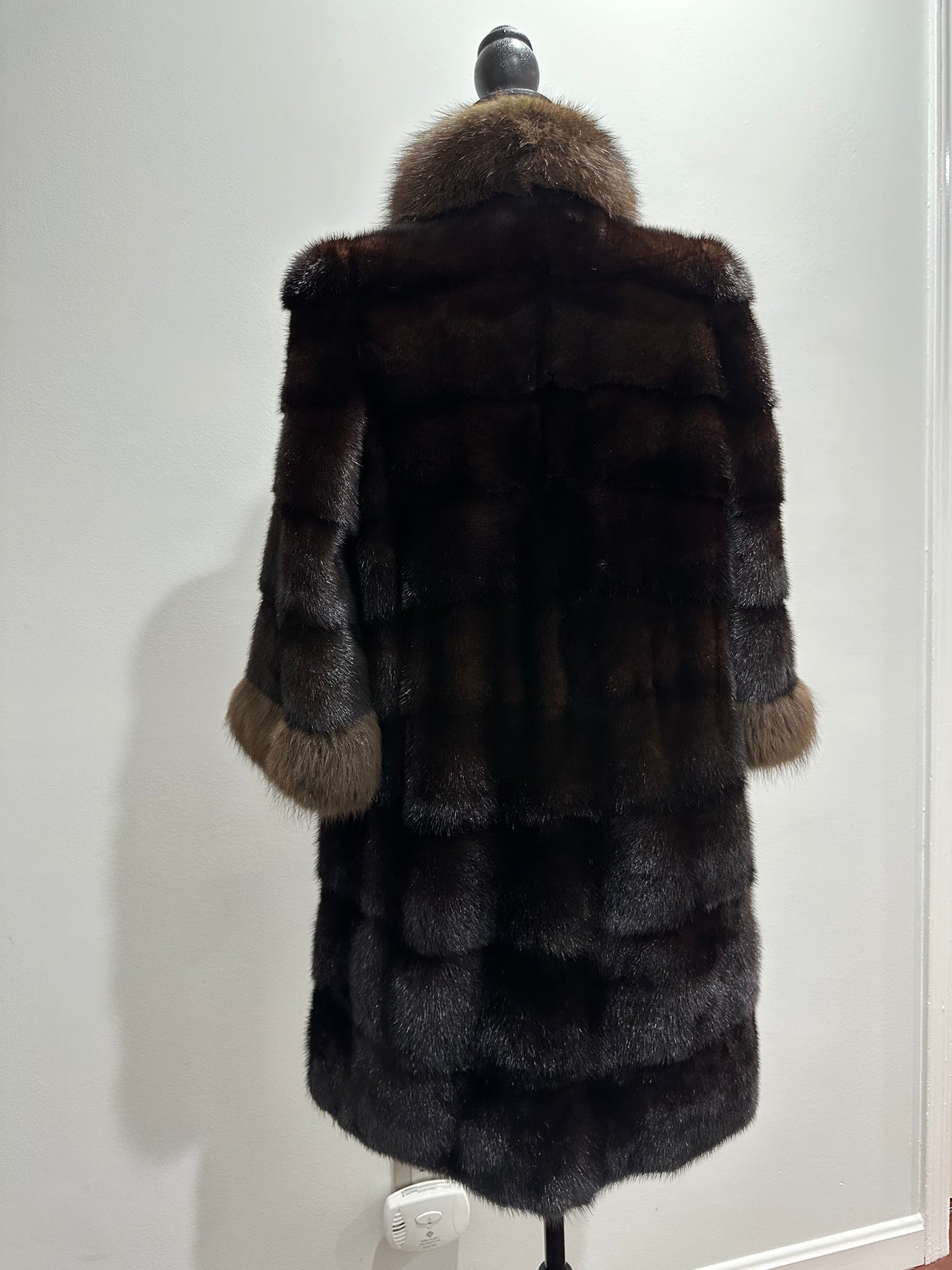 NEW REAL MINK SABLE FUR coat JACKET XS SIZE BROWN FULL SKIN 1201062 HORIZONTAL