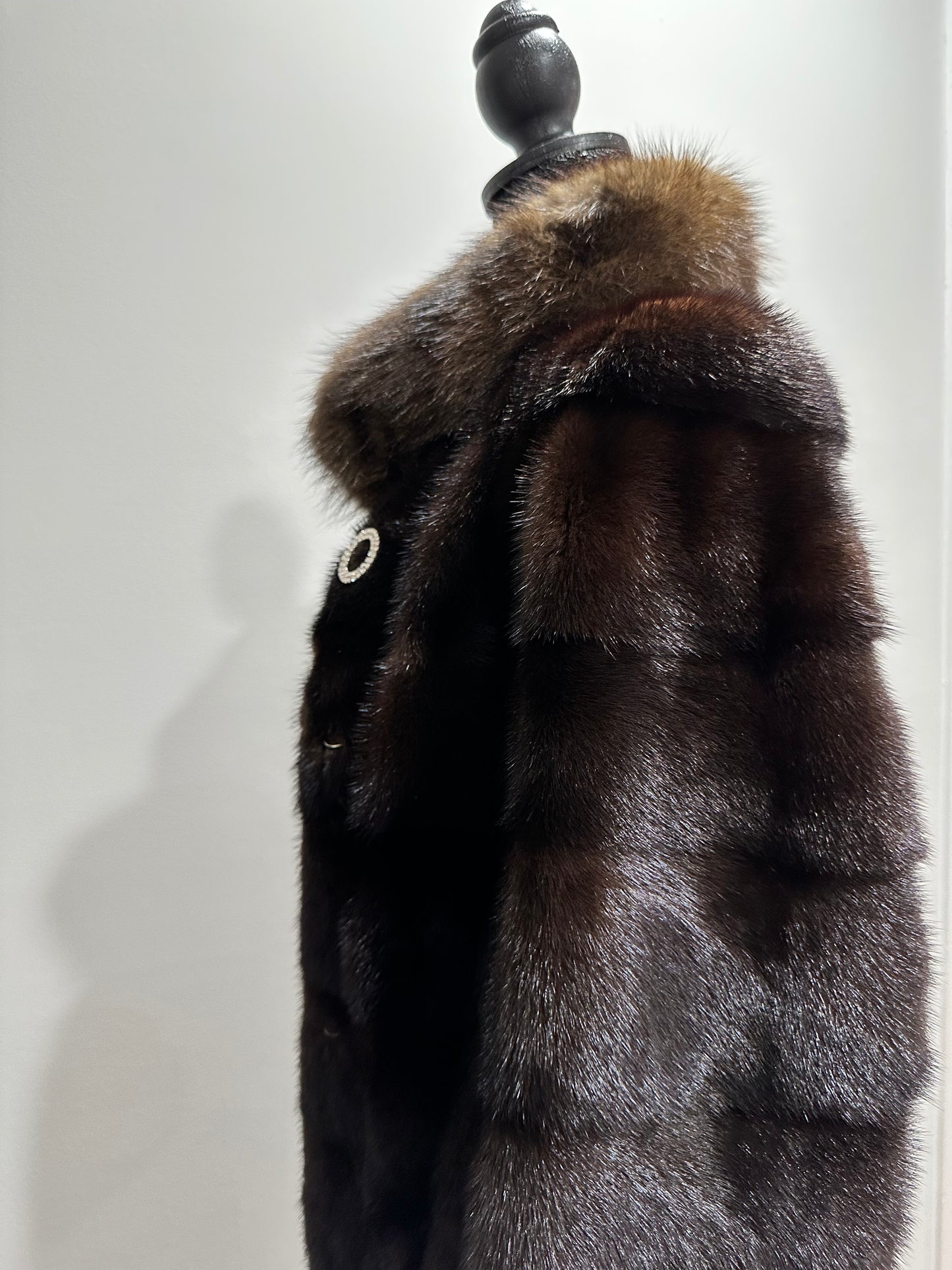 NEW REAL MINK SABLE FUR coat JACKET XS SIZE BROWN FULL SKIN 1201062 HORIZONTAL