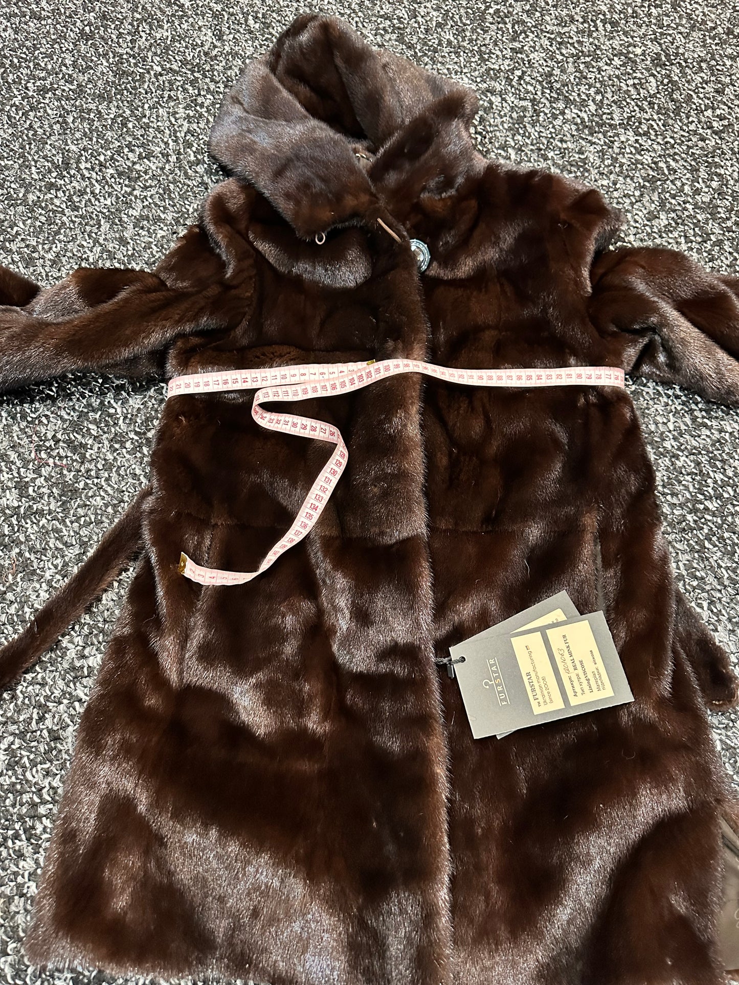 NEW REAL MINK FUR coat size M MEDIUM HOODED 1201063 long sleeve jacket BROWN
