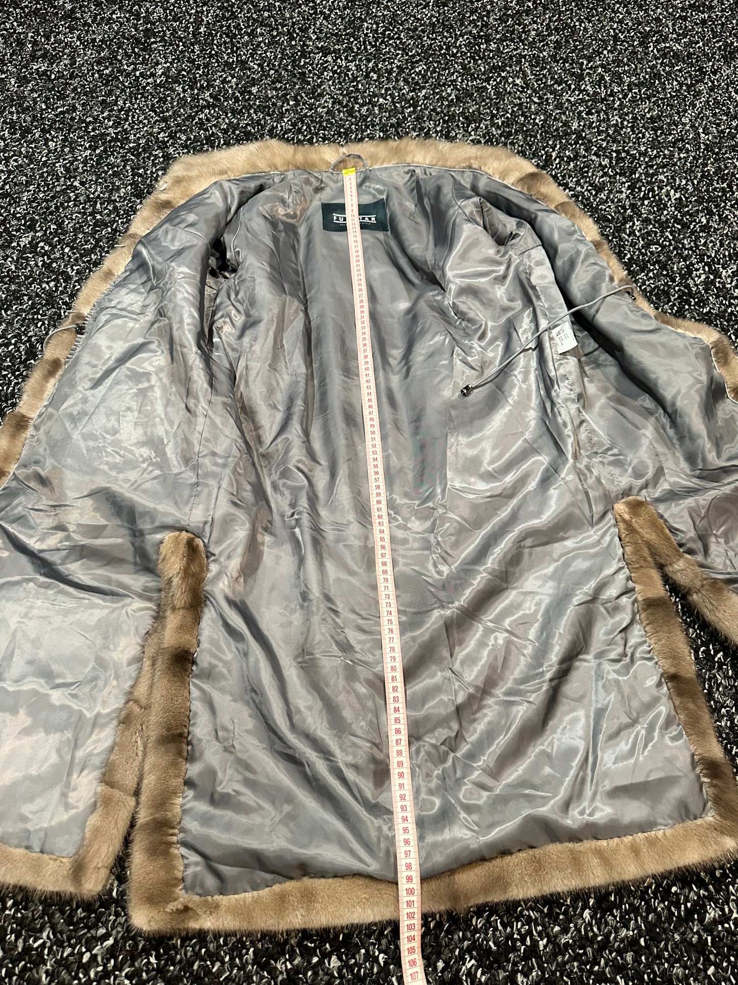 New LONG coat JACKET size M REAL FULL SKIN FUR MINK 1201059 HORIZONTAL