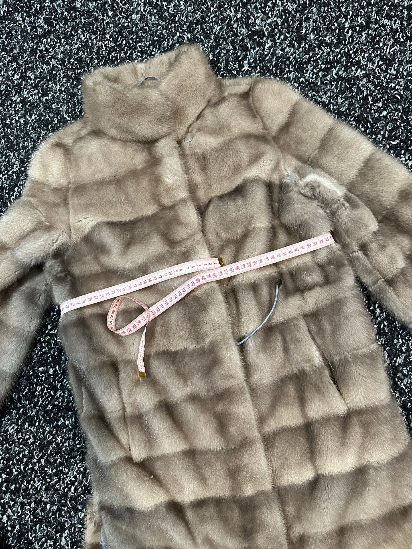 New LONG coat JACKET size M REAL FULL SKIN FUR MINK 1201059 HORIZONTAL
