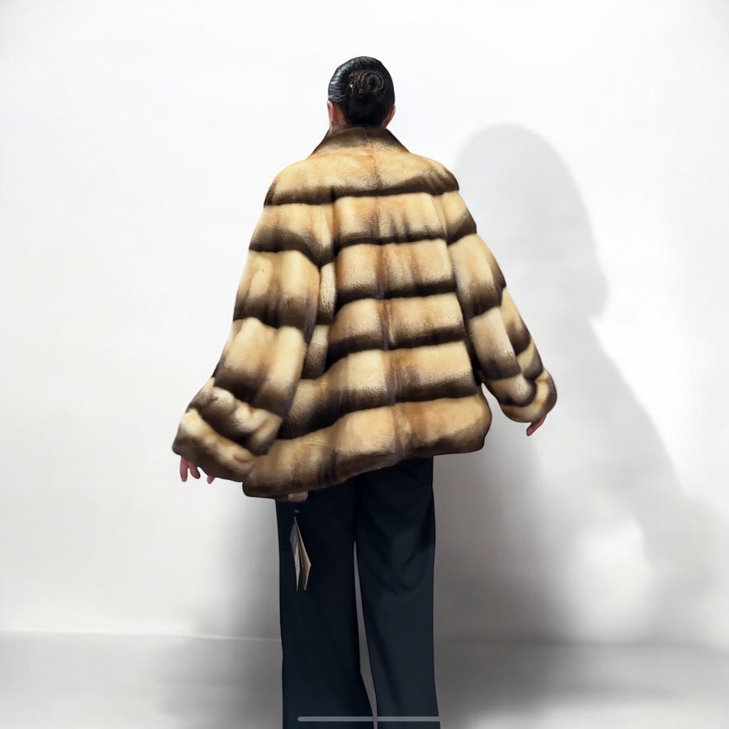 Real Mink FUR SIZE L jacket coat 1201094 genuine LUX FASHION NEW SALE Women