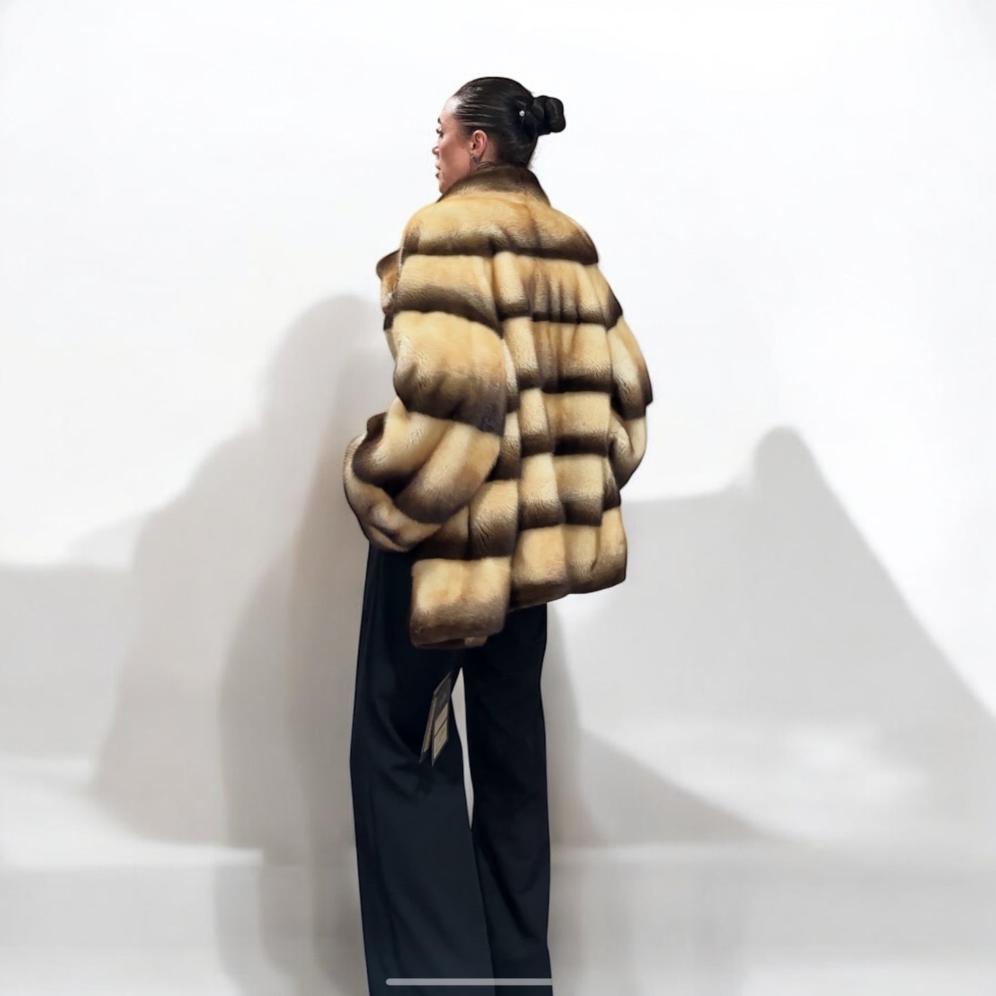 Real Mink FUR SIZE L jacket coat 1201094 genuine LUX FASHION NEW SALE Women