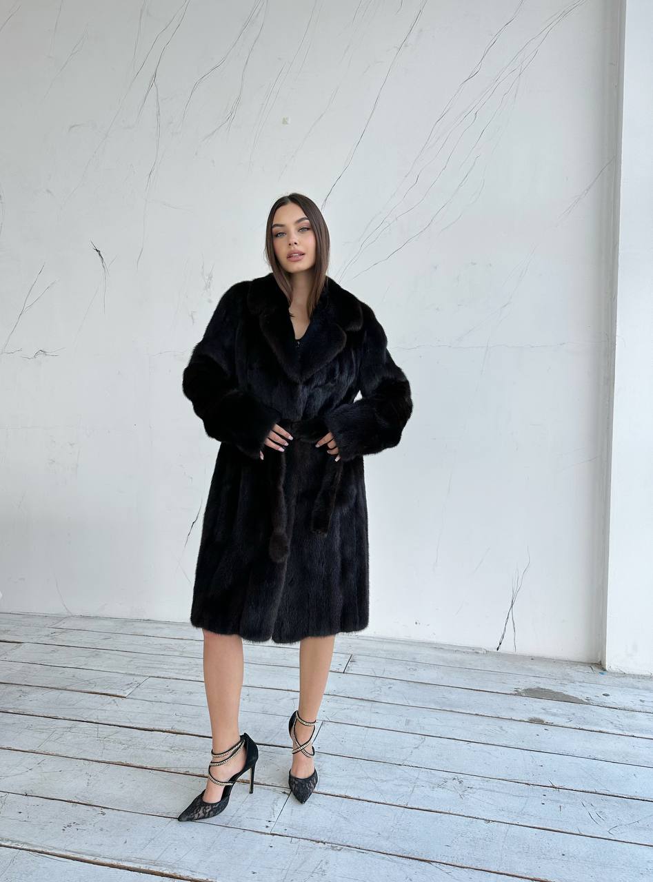 Luxury Womens Real Mink Fur jacket coat 1109879 Long genuine fur size M NEW