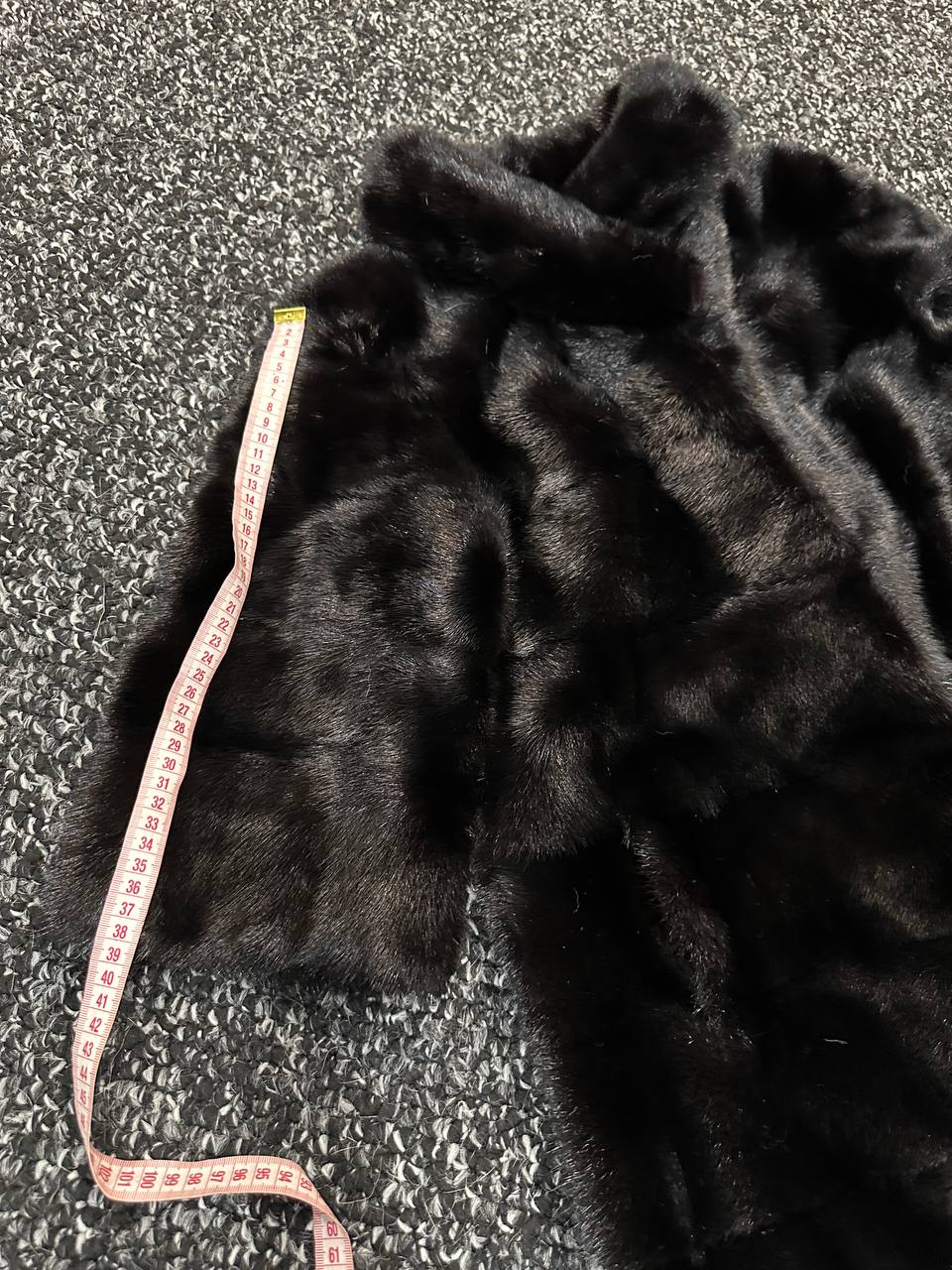 REAL Mink FUR jacket SHORT SLEEVE coat GENUINE 1201068 BLACK size S NEW Luxury