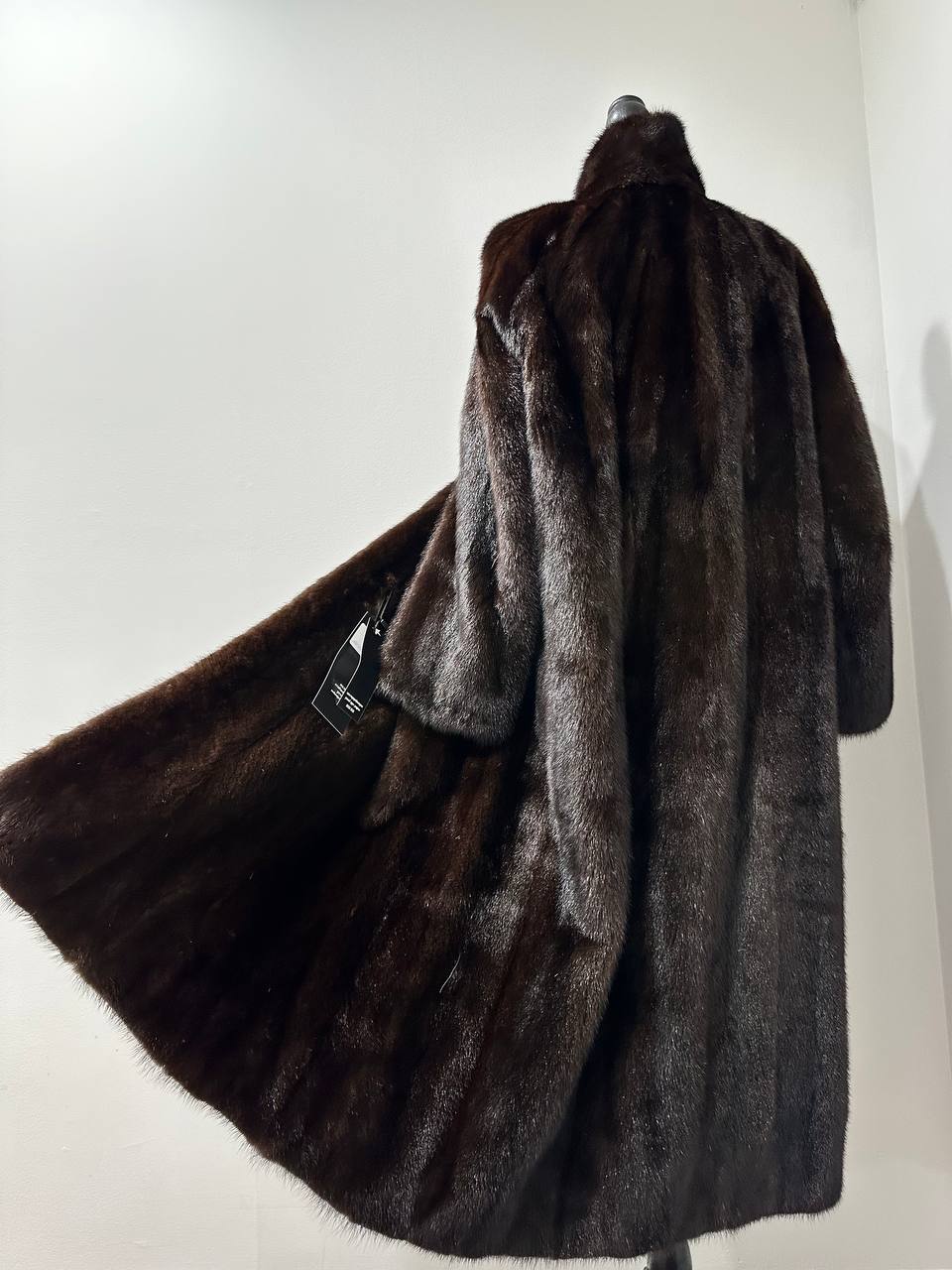 genuine real mink fur coat jacket 1109965 size XL new DARK BROWN color NEW 100%
