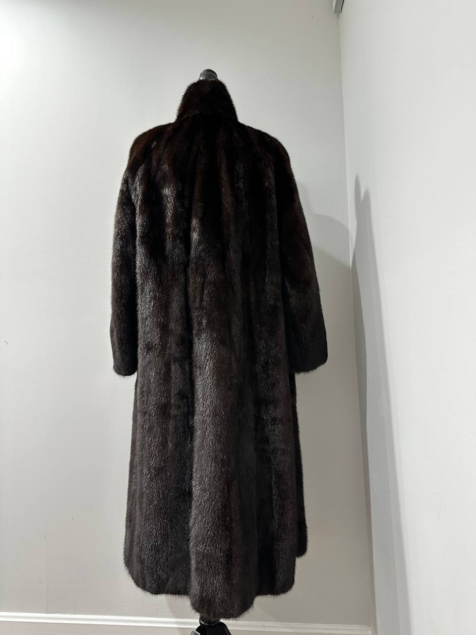 genuine real mink fur coat jacket 1109965 size XL new DARK BROWN color NEW 100%