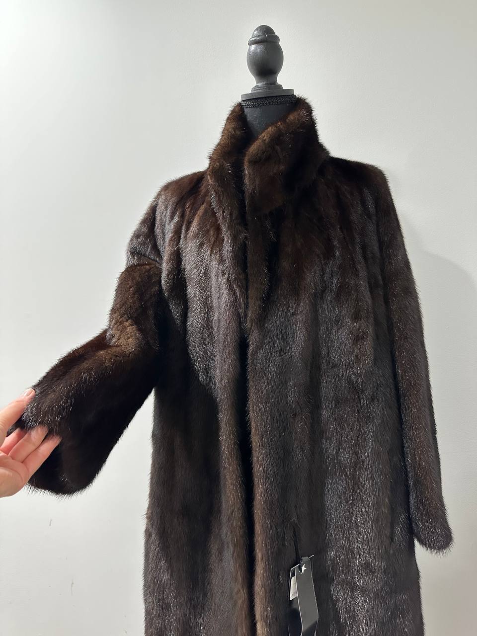 genuine real mink fur coat jacket 1109965 size XL new DARK BROWN color NEW 100%