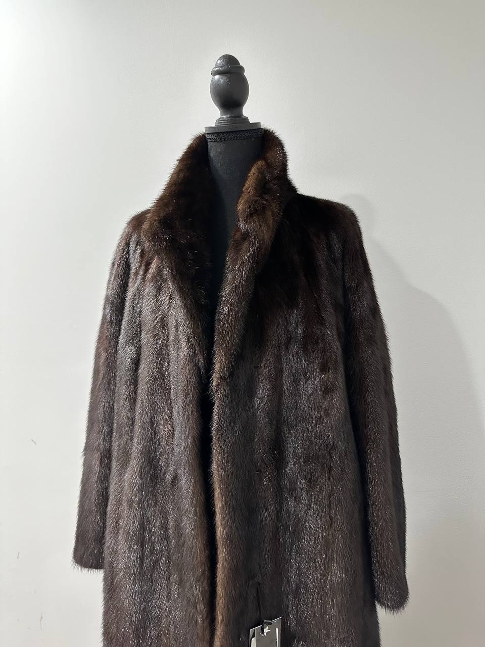 genuine real mink fur coat jacket 1109965 size XL new DARK BROWN color NEW 100%