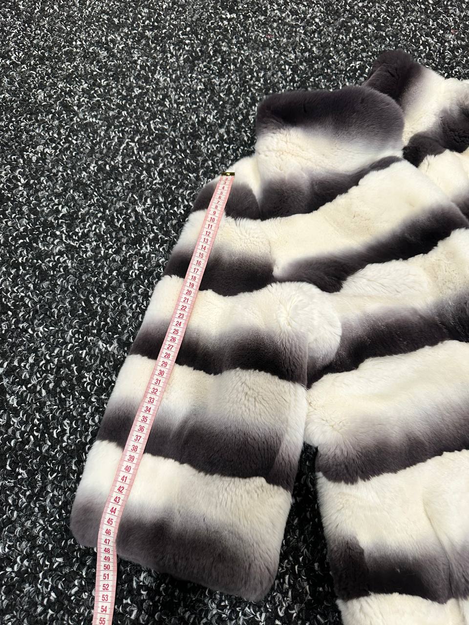 Luxury Womens Real Rex Rabbit Fur Coat Elegant Chinchilla Long size S women 1201129