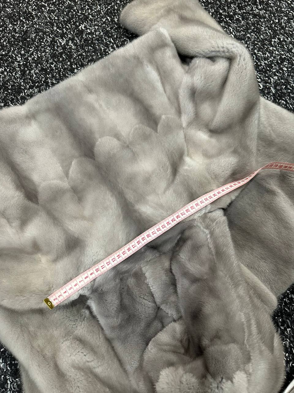 New Real Luxury Natural Mink Fur Coat with Hood Bell Silhouette Moon size M 1201131