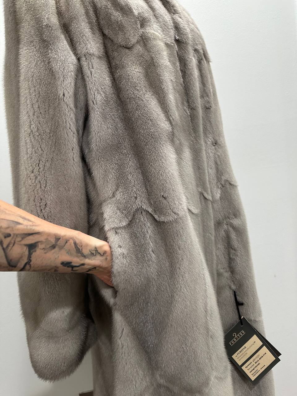 New Real Luxury Natural Mink Fur Coat with Hood Bell Silhouette Moon size M 1201131