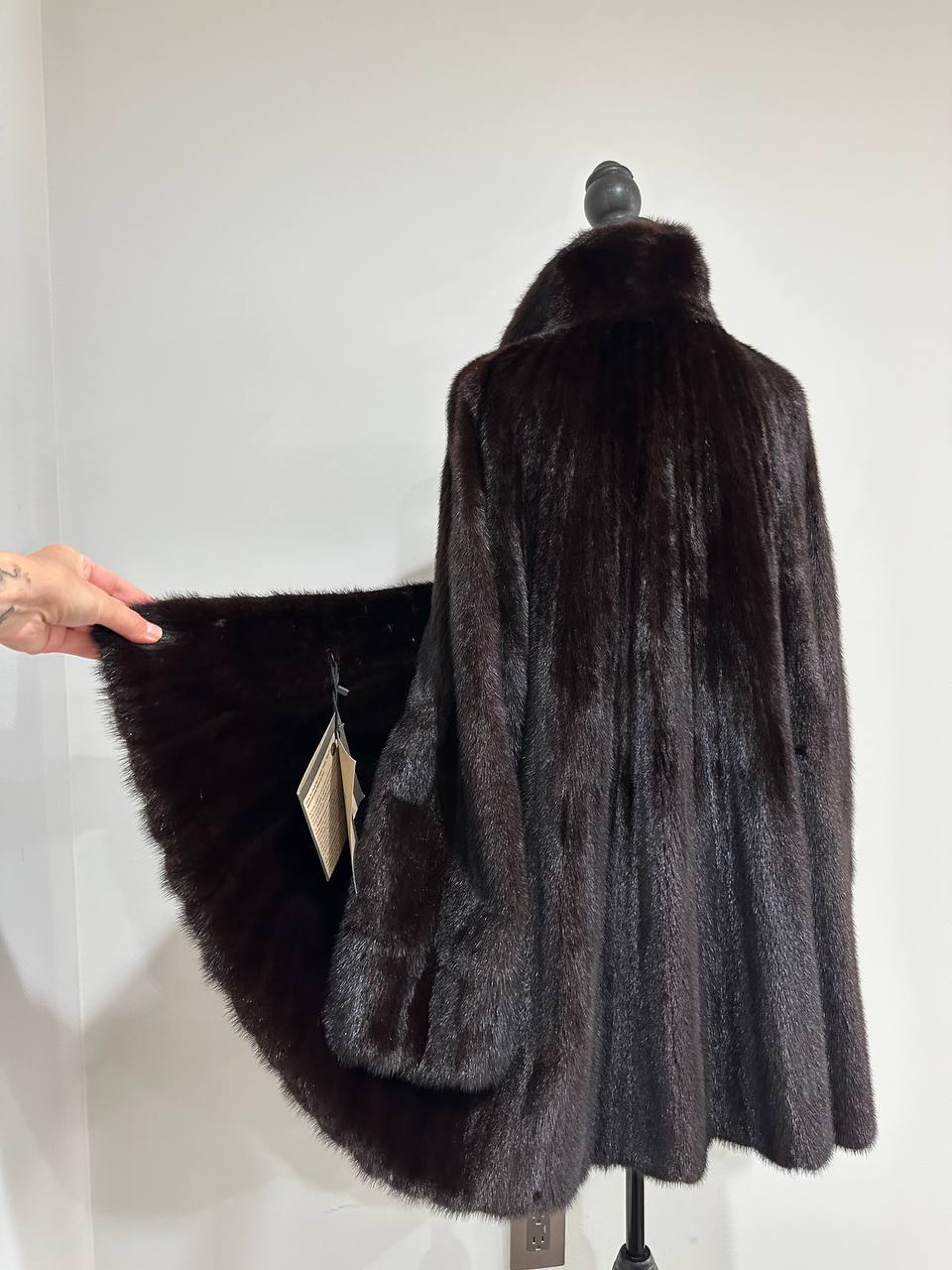 Luxury Womens Real Mink Fur jacket coat 1109828 Long genuine fur size L NEW