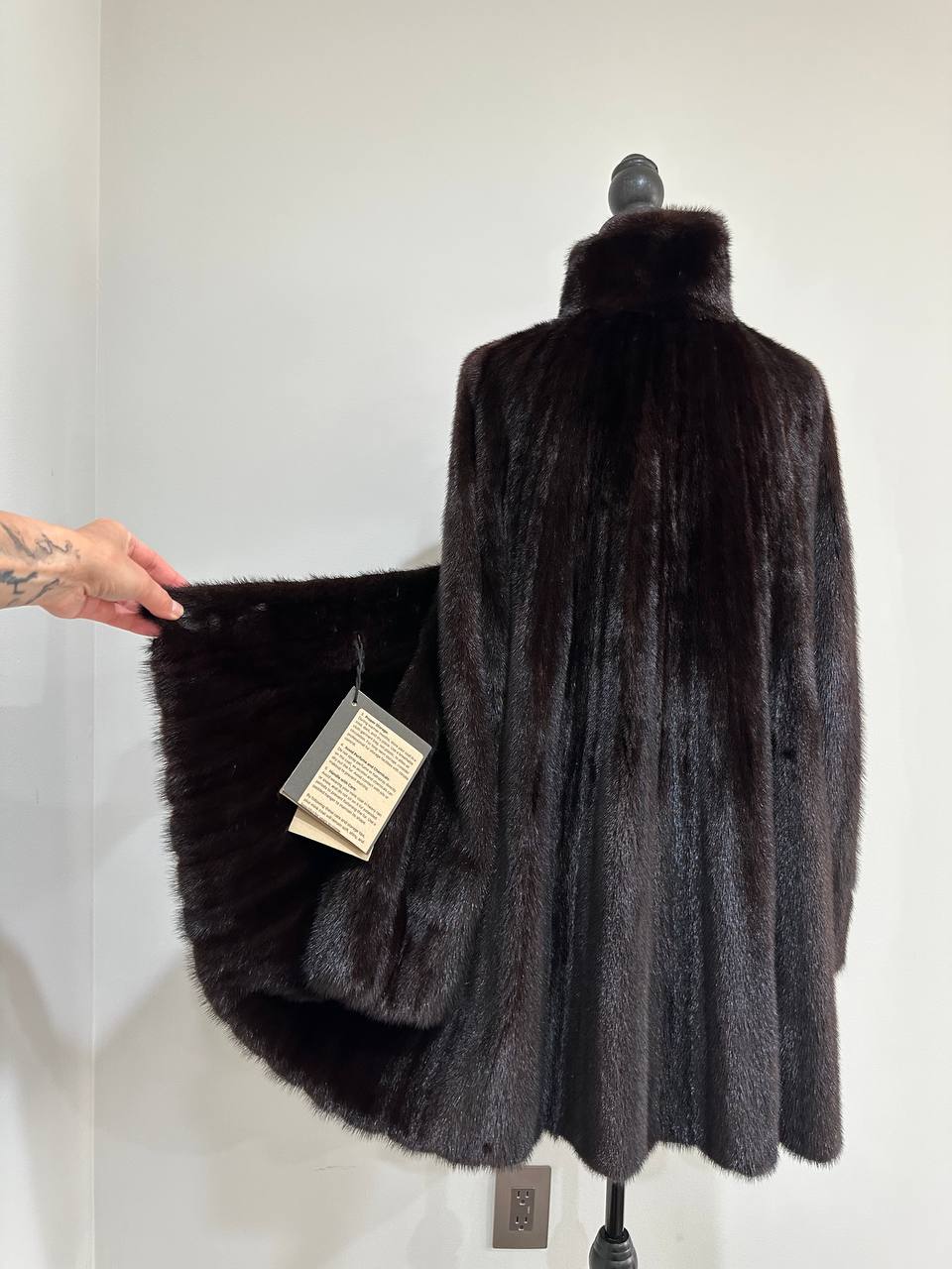 Luxury Womens Real Mink Fur jacket coat 1109828 Long genuine fur size L NEW