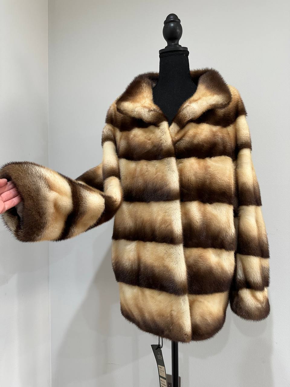Real Mink FUR SIZE L jacket coat 1201094 genuine LUX FASHION NEW SALE Women