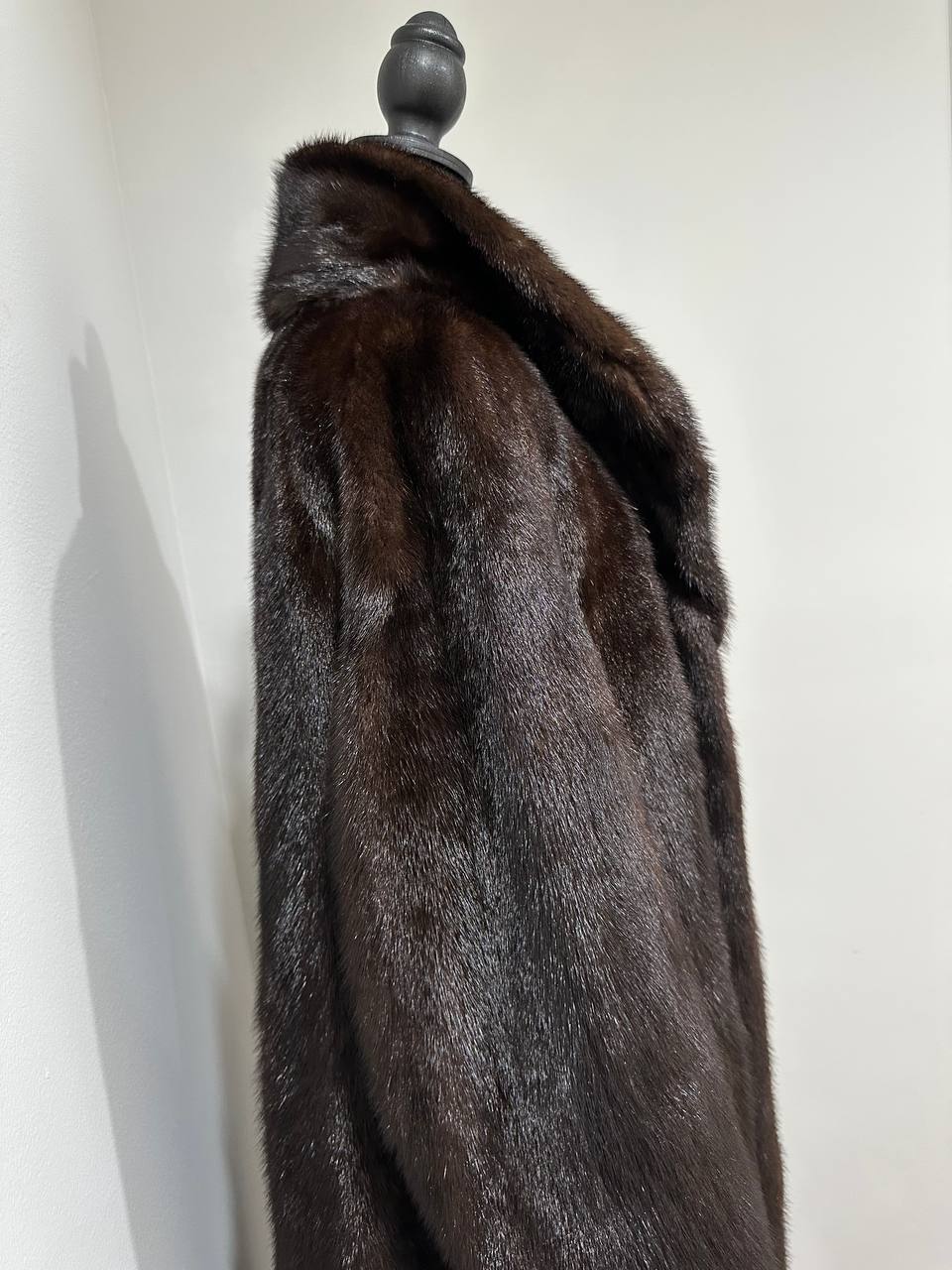 genuine real mink fur coat jacket 1109965 size XL new DARK BROWN color NEW 100%