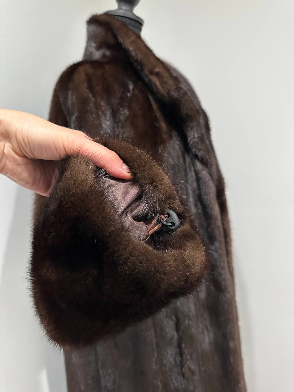 genuine real mink fur coat jacket 1109965 size XL new DARK BROWN color NEW 100%