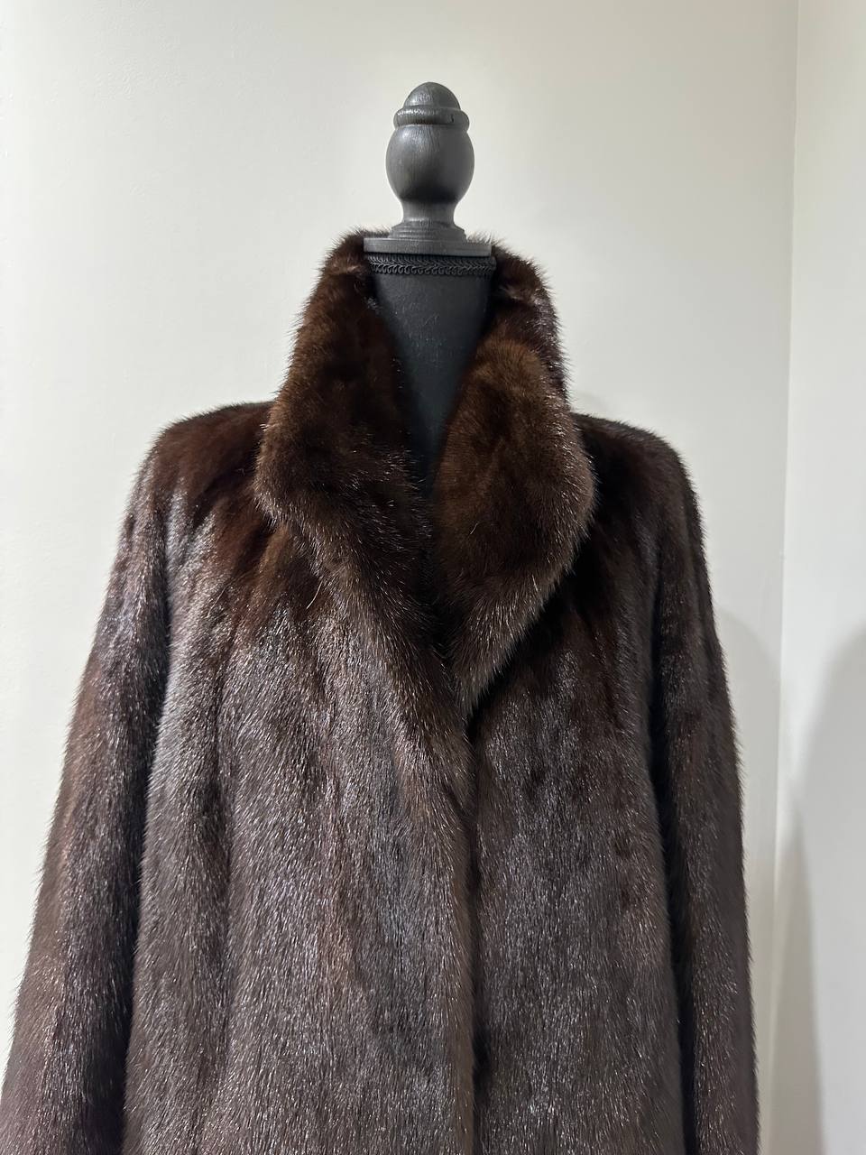 genuine real mink fur coat jacket 1109965 size XL new DARK BROWN color NEW 100%