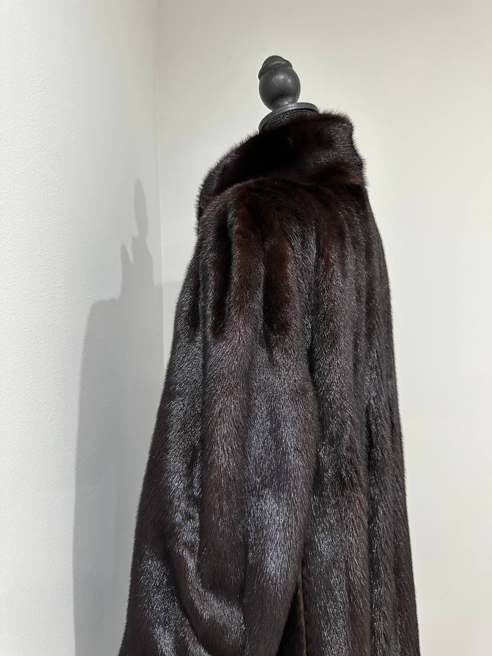 genuine real mink fur coat jacket 1201015 size XL new dark brown color