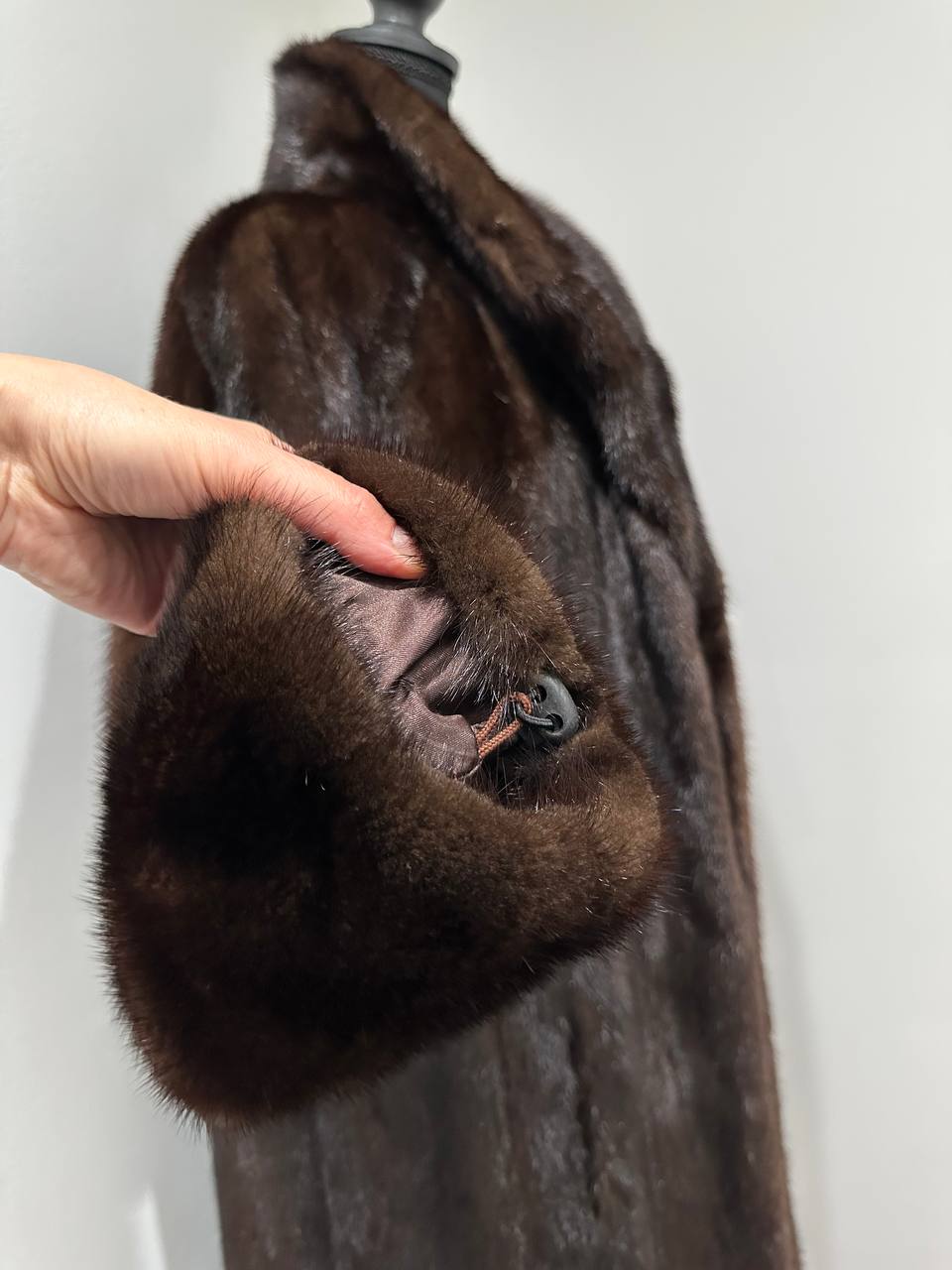 genuine real mink fur coat jacket 1109965 size XL new DARK BROWN color NEW 100%