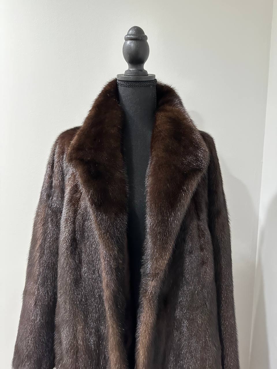 genuine real mink fur coat jacket 1109965 size XL new DARK BROWN color NEW 100%