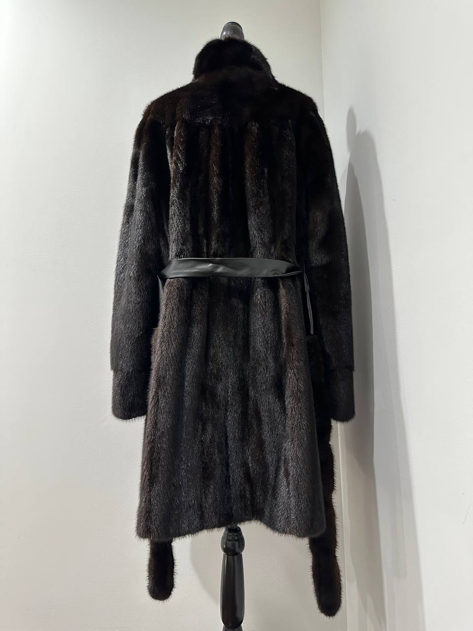 genuine real mink fur coat jacket 1109812 size XL new dark brown color