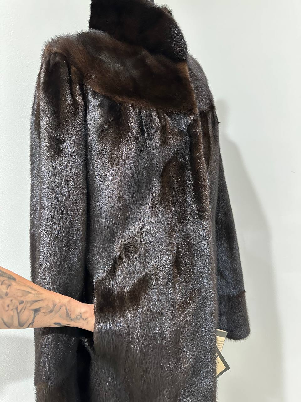 genuine real mink fur coat jacket 1109812 size XL new dark brown color