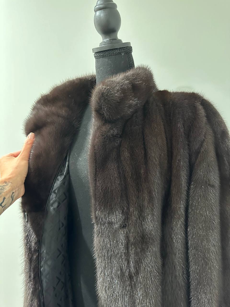genuine real mink fur coat jacket 1201047 size XL NEW dark brown color STARDUST