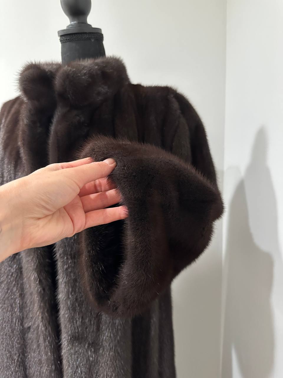 genuine real mink fur coat jacket 1201047 size XL NEW dark brown color STARDUST