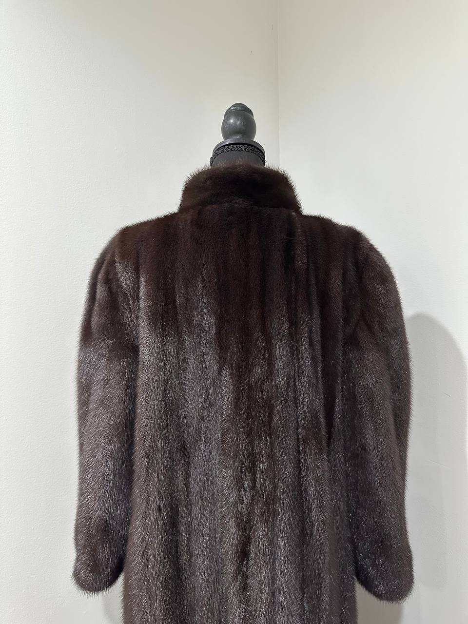 genuine real mink fur coat jacket 1201047 size XL NEW dark brown color STARDUST