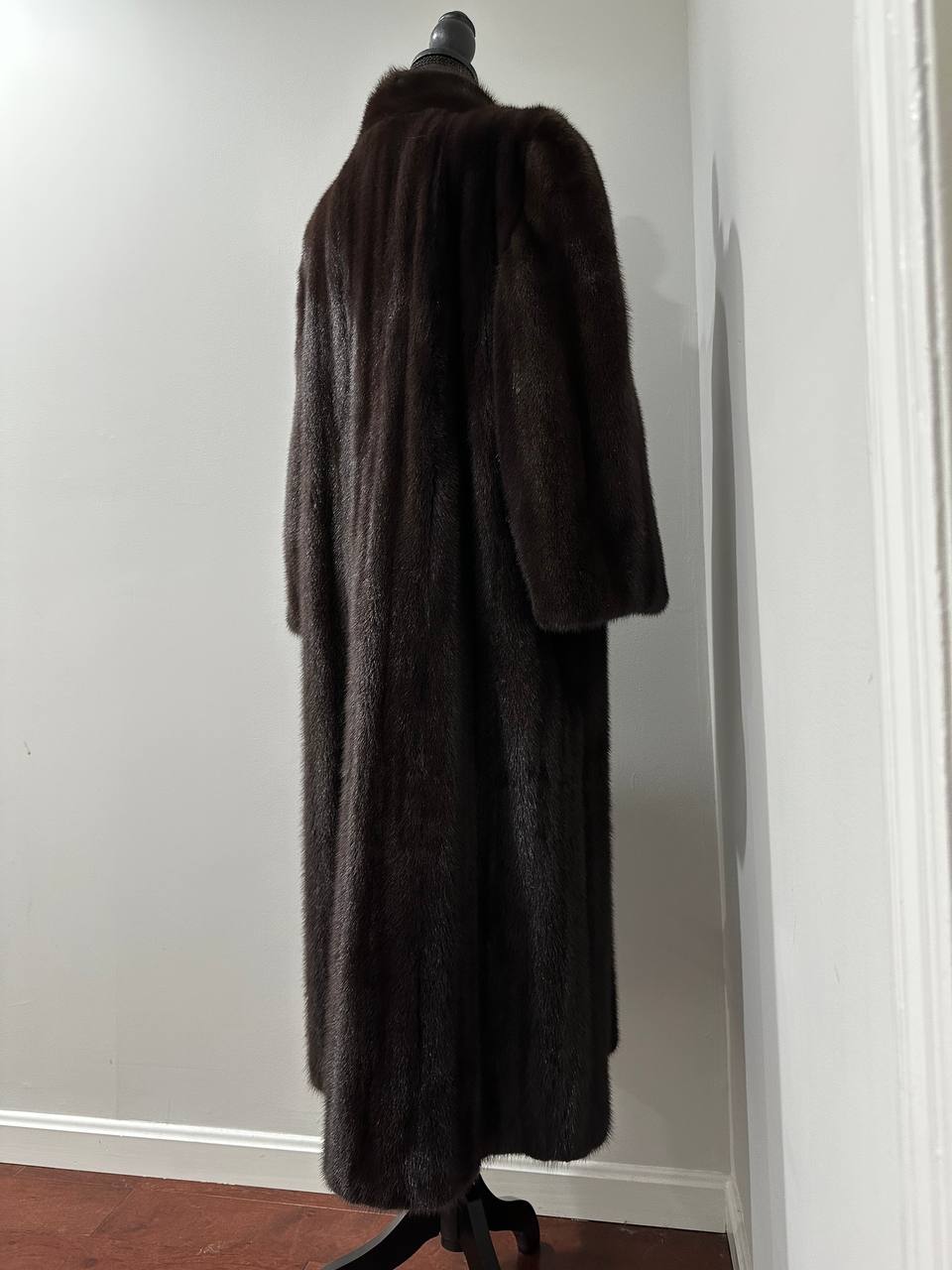 genuine real mink fur coat jacket 1201047 size XL NEW dark brown color STARDUST
