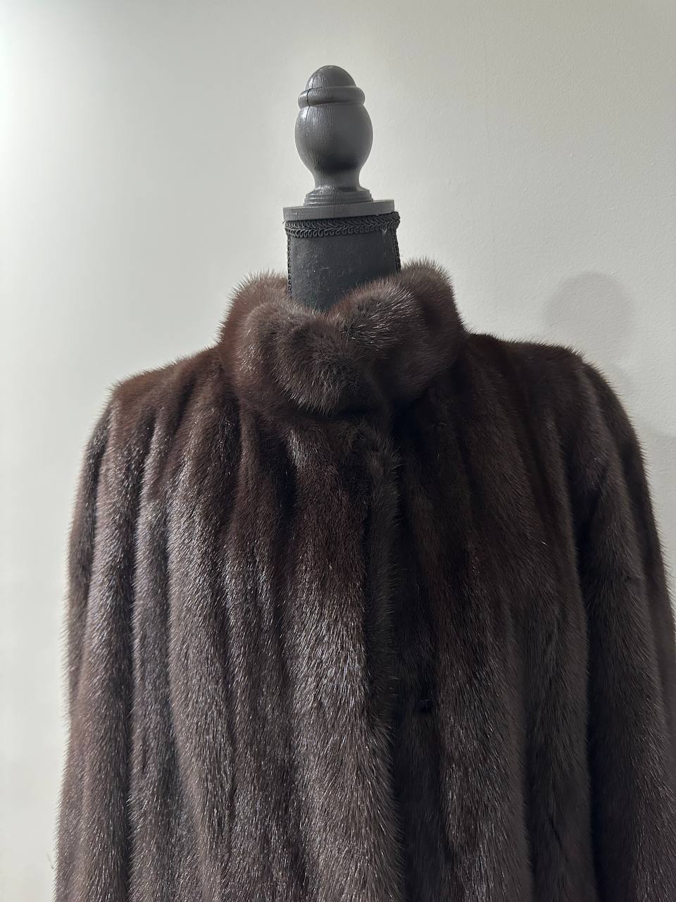 genuine real mink fur coat jacket 1201047 size XL NEW dark brown color STARDUST