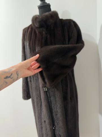 genuine real mink fur coat jacket 1201047 size XL NEW dark brown color STARDUST