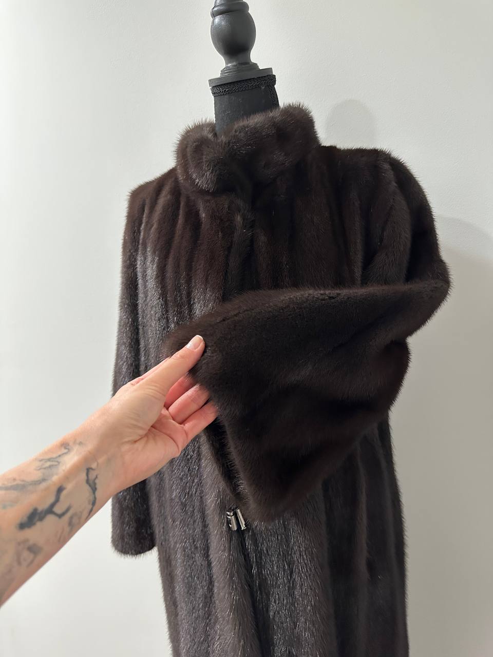 genuine real mink fur coat jacket 1201047 size XL NEW dark brown color STARDUST