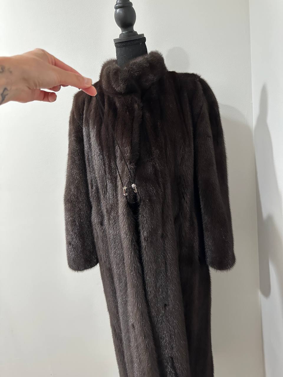 genuine real mink fur coat jacket 1201047 size XL NEW dark brown color STARDUST