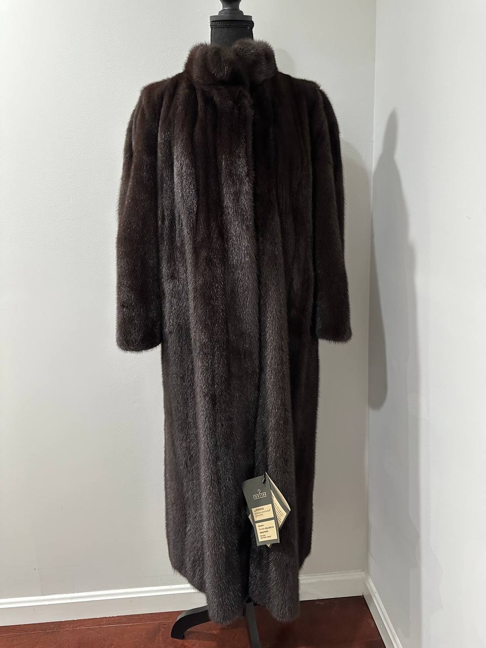 genuine real mink fur coat jacket 1201047 size XL NEW dark brown color STARDUST