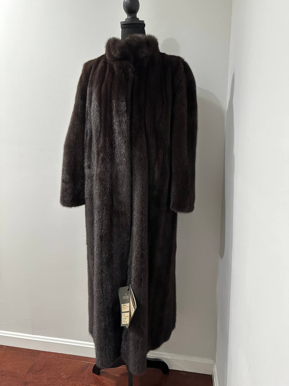 genuine real mink fur coat jacket 1201047 size XL NEW dark brown color STARDUST