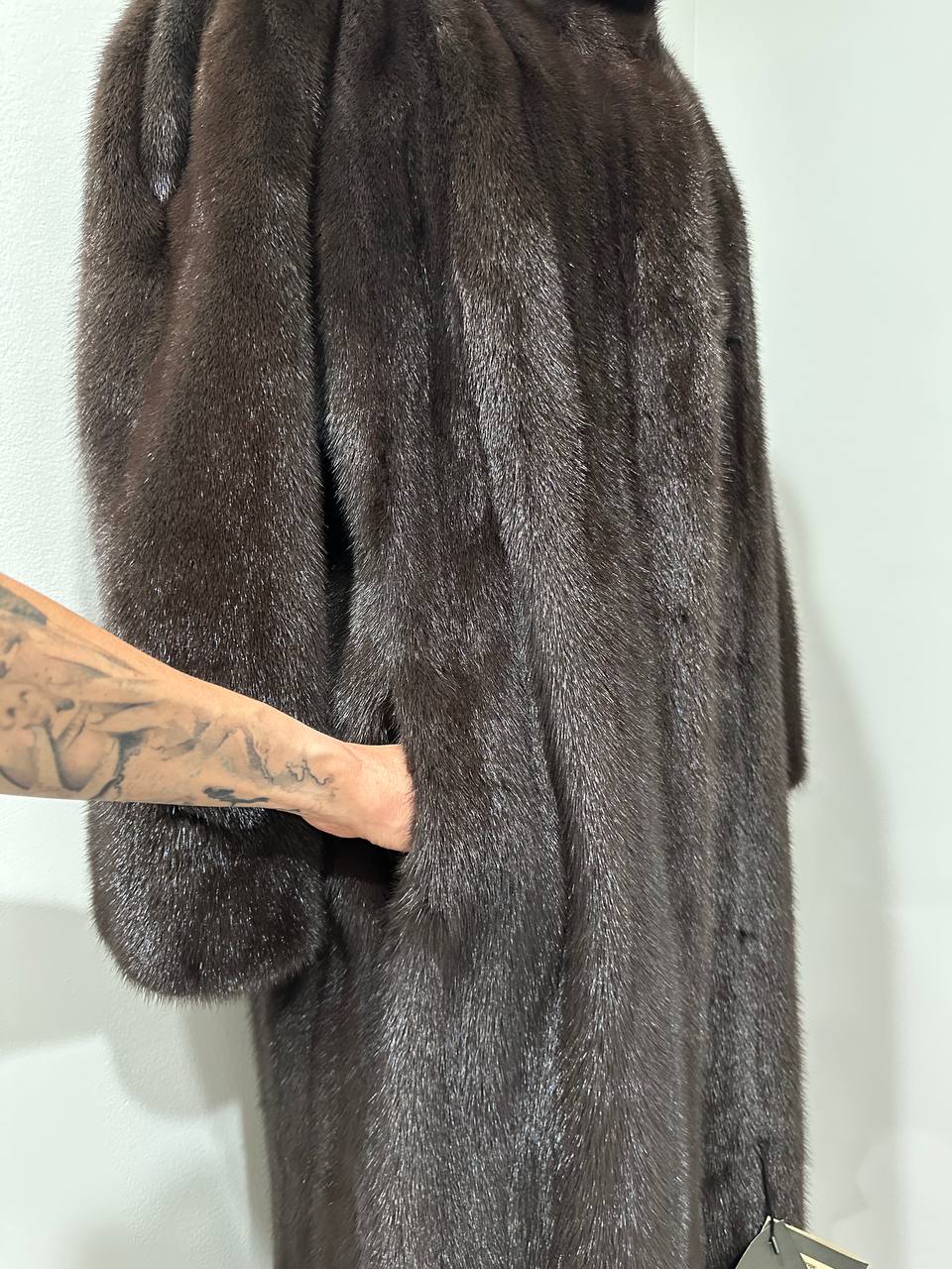genuine real mink fur coat jacket 1201047 size XL NEW dark brown color STARDUST