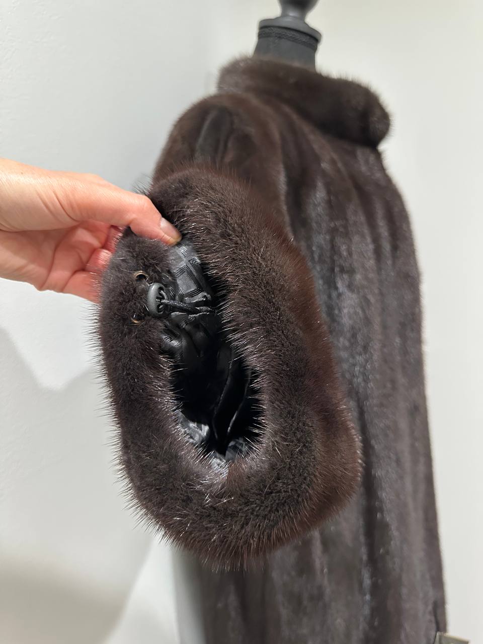 genuine real mink fur coat jacket 1201047 size XL NEW dark brown color STARDUST