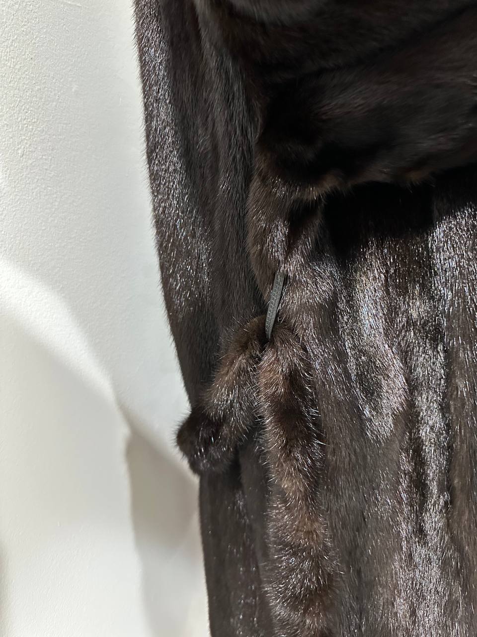 genuine real mink fur coat jacket 1109898 size L new dark brown color