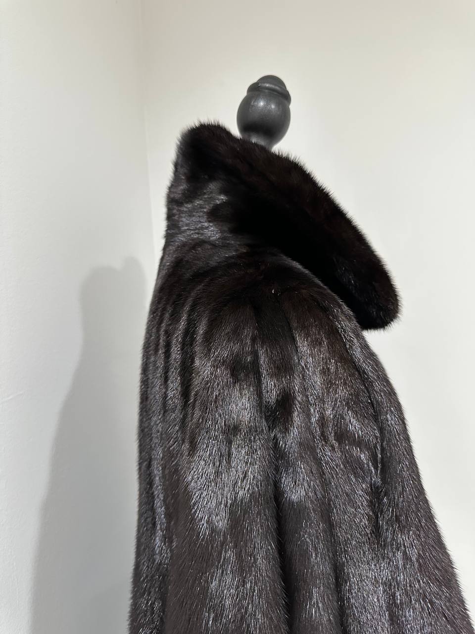 New 100% genuine real Mink Fur coat full length 1109831 size XL BLACK color